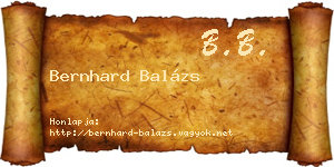 Bernhard Balázs névjegykártya